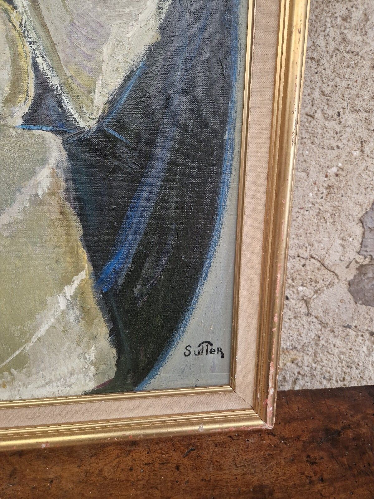 Mid Century Oil Painting French Mme Paris photo furniture