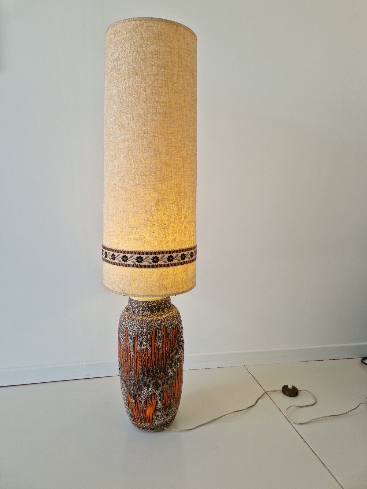 Lighting Vintage 1960s/70s West German "Fat Lava" Pottery Floor Lamp photo