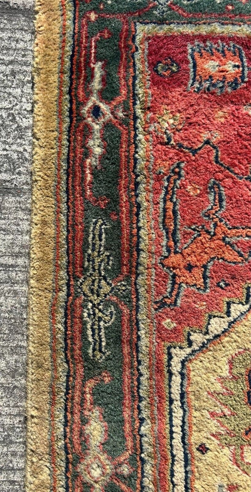 photo vinterior Vintage Hand Knotted & Made Indian Indo Shervan Wool Carpet Rug 169cm X 94cm