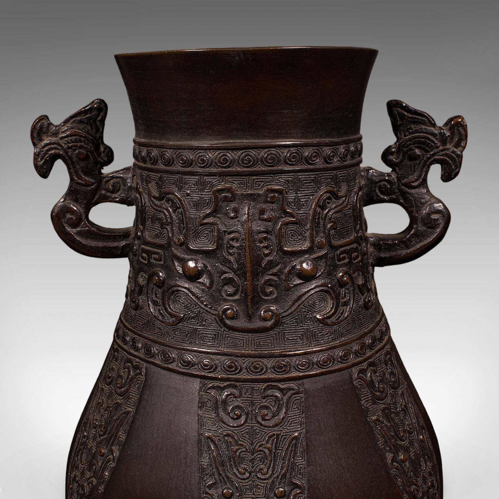 Antique Hu Vase, Oriental, Bronze, Flower Pot, Display Urn, Victorian, C.1880 photo buy