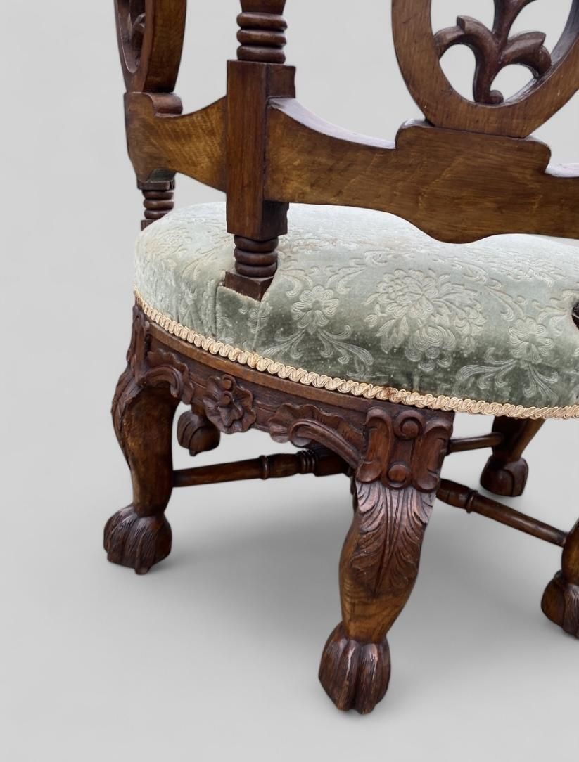 Burgermeister Carved Oak Antique Chair photo vintage