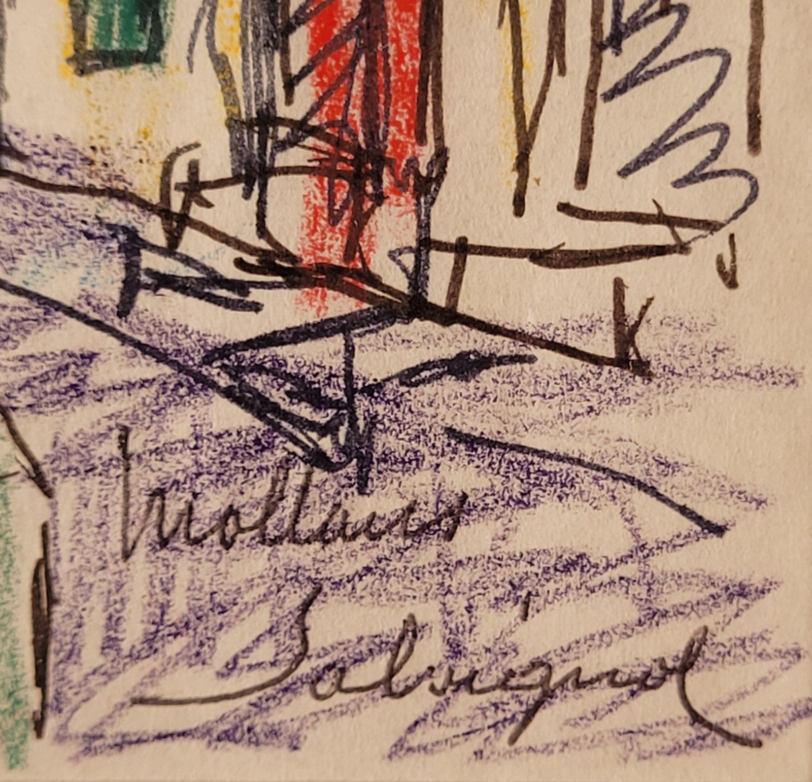Alfred Salvignol French Village Street View With Fountain. Pastel On Paper. 23cm X 30.5cm. photo vintage