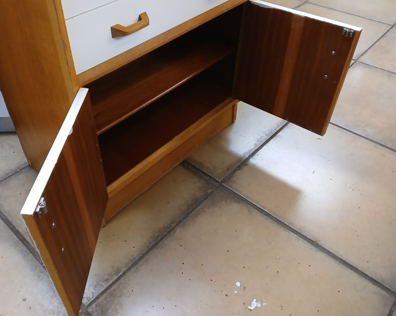 Mid Century E Gomme G Plan Brandon Range Cabinet With White Finished Fronts photo vintage