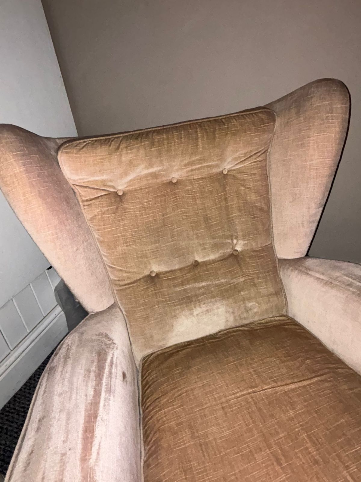 493.0 Original Howard Keith Hk Mid Century Armchair Wingchair Original Velvet Upholstery photo