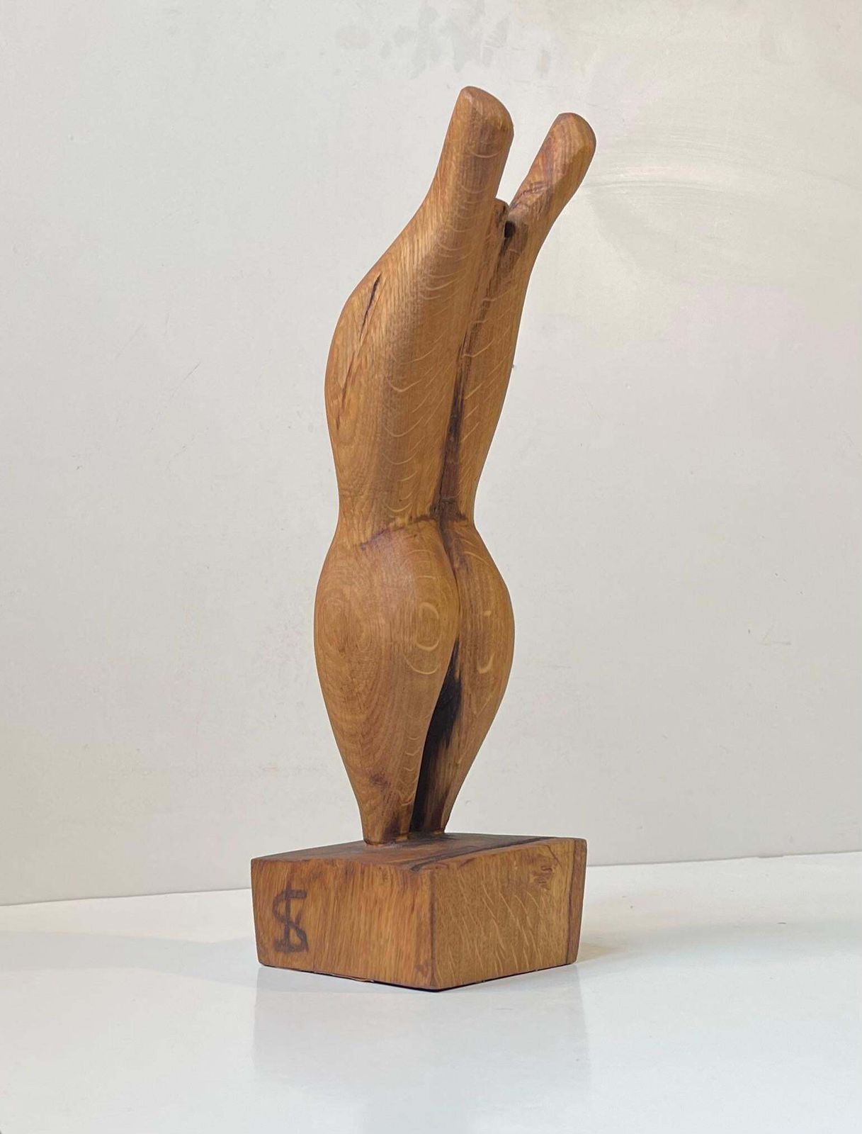 photo furniture Folk Art Phallus Sculpture   Male Torso In Hand Carved Wood, 1970s