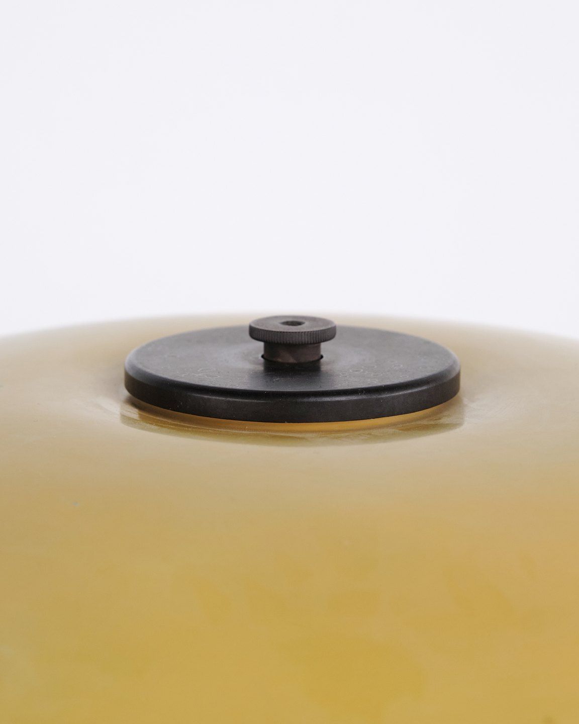 Poul Henningsen Table Lamp Model Ph 3½/2½ With Yellow Metal Top Shade For Louis Poulsen, 1930s. photo for sale