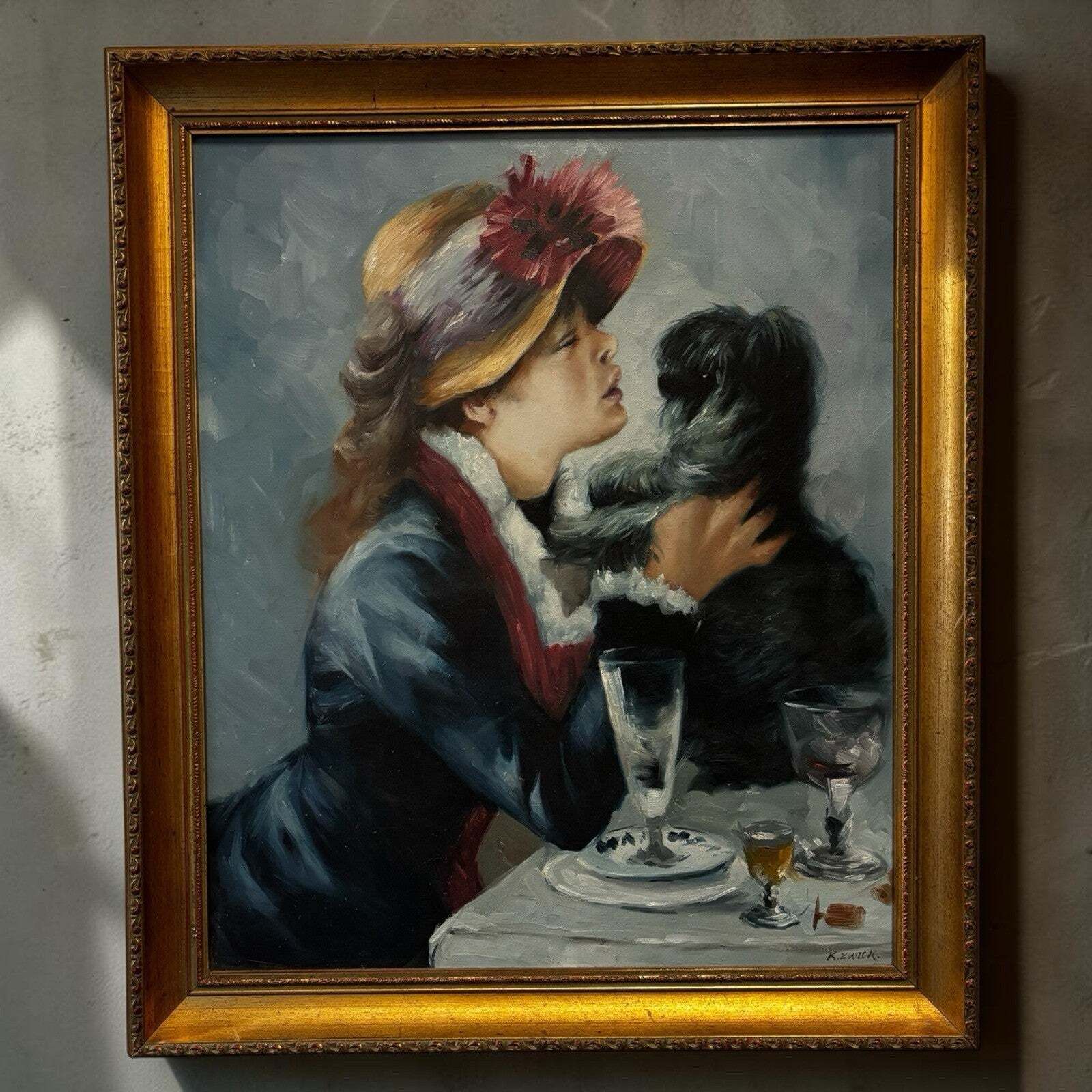 After Renoir. Oil On Canvas " Luncheon On The Boating Park " 71 X 61 Cms.