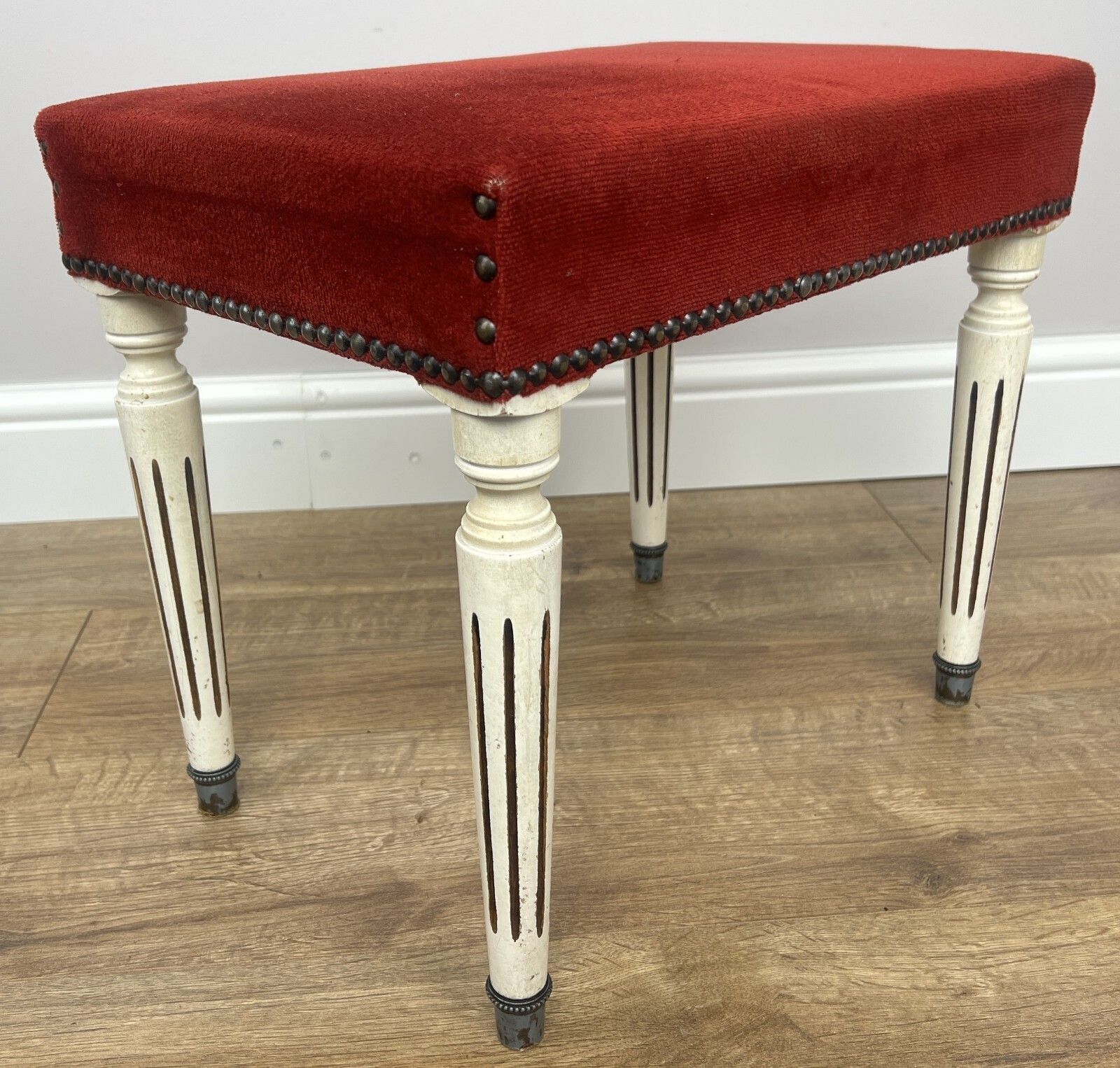 Footstool Vintage French Upholstered Stool Bench Decorative Seat Lot 4948. photo for sale