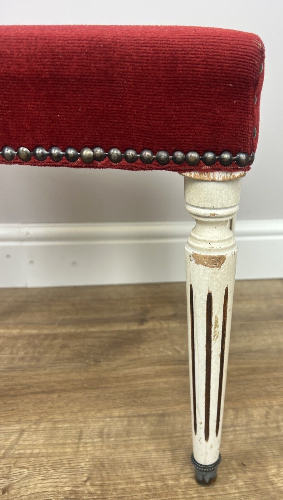 Footstool Vintage French Upholstered Stool Bench Decorative Seat Lot 4948. photo vinterior