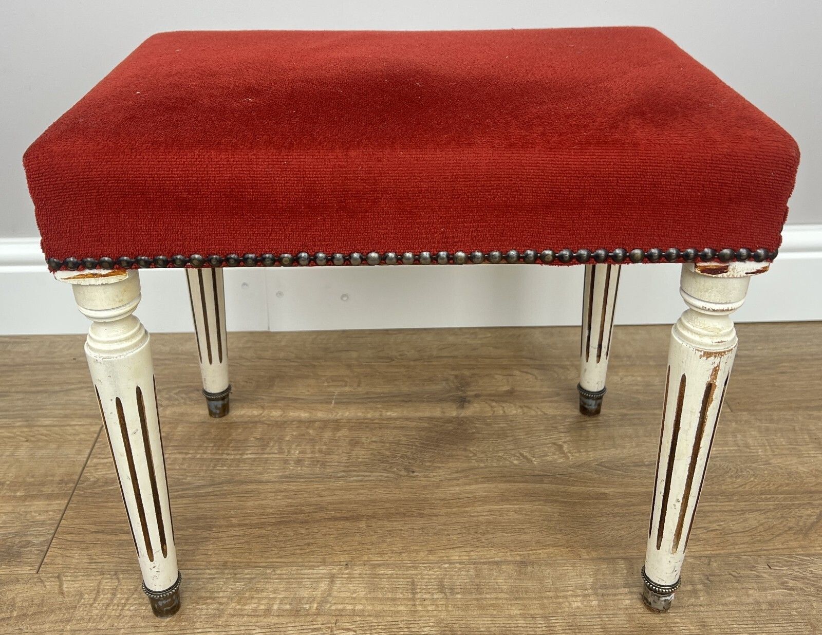 Footstool Vintage French Upholstered Stool Bench Decorative Seat Lot 4947.