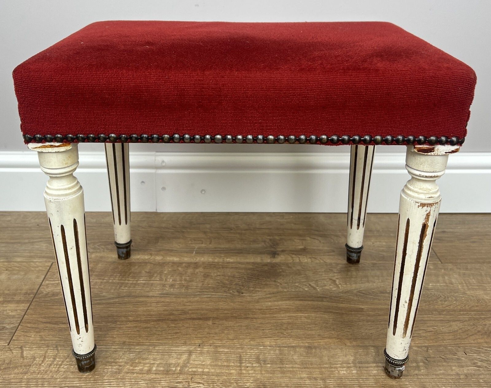Footstool Vintage French Upholstered Stool Bench Decorative Seat Lot 4947. photo furniture