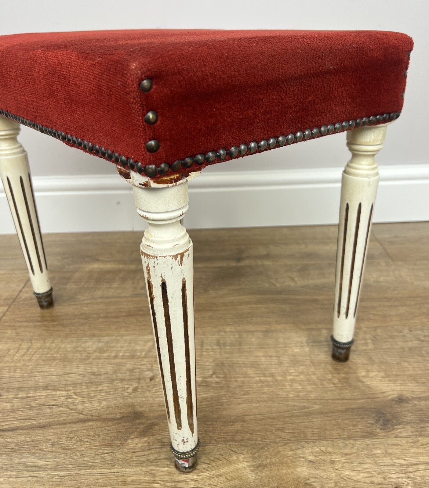 Footstool Vintage French Upholstered Stool Bench Decorative Seat Lot 4947. photo buy