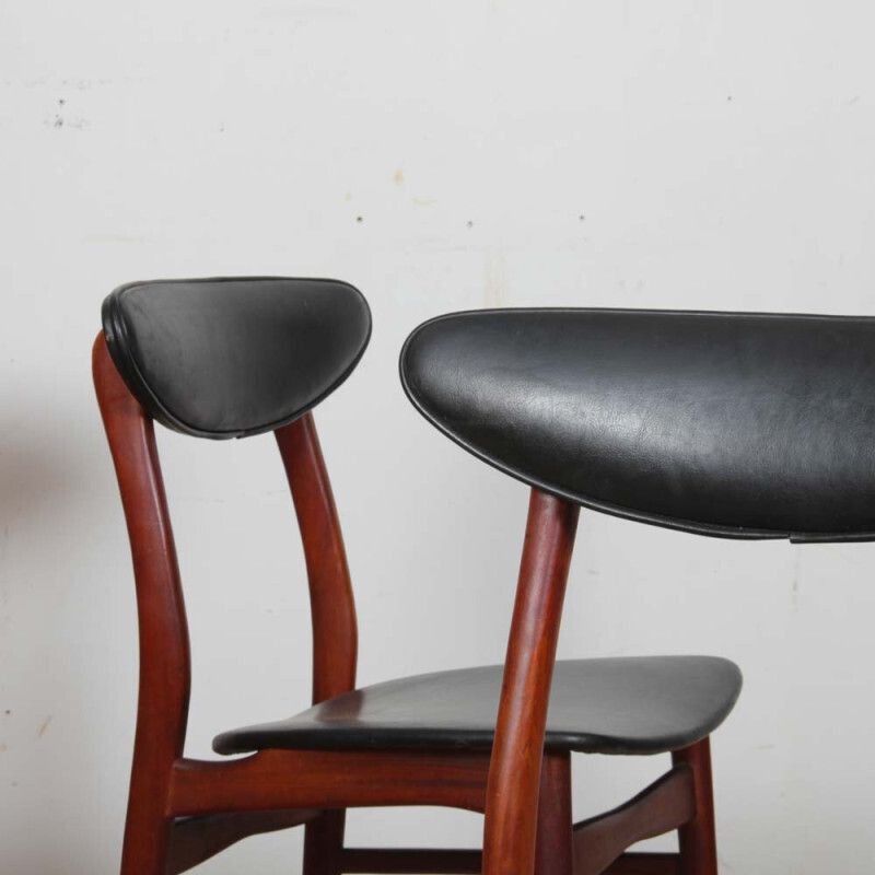 Set Of Four Vintage Wooden Chairs In Scandinavian Style, 1960s. photo for sale