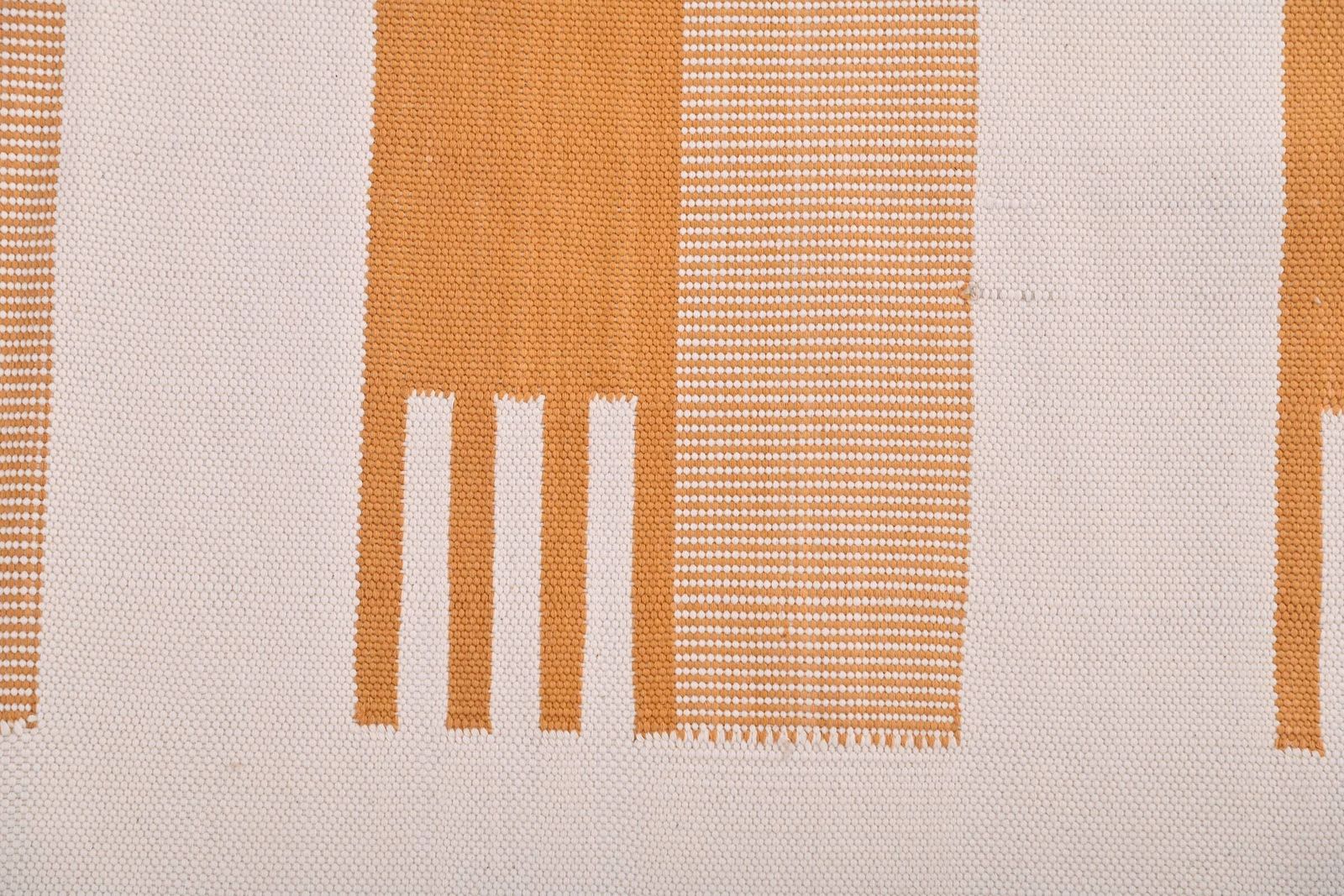 Handmade Brown Striped Dhurrie Rug: Scandinavian Kilim (9 X 12 Inc) photo 785.0