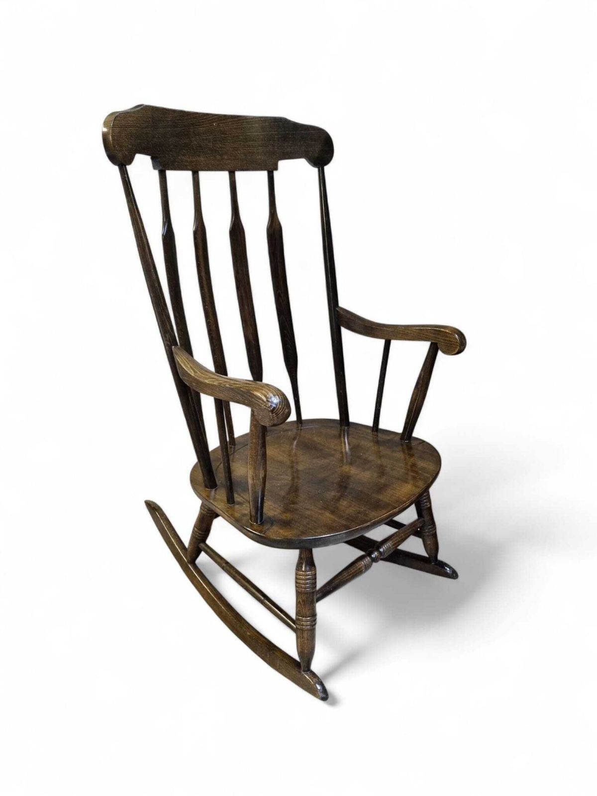 Vintage Windsor Style Wooden Rocking Chair / Armchair / C.1970 / Free Delivery