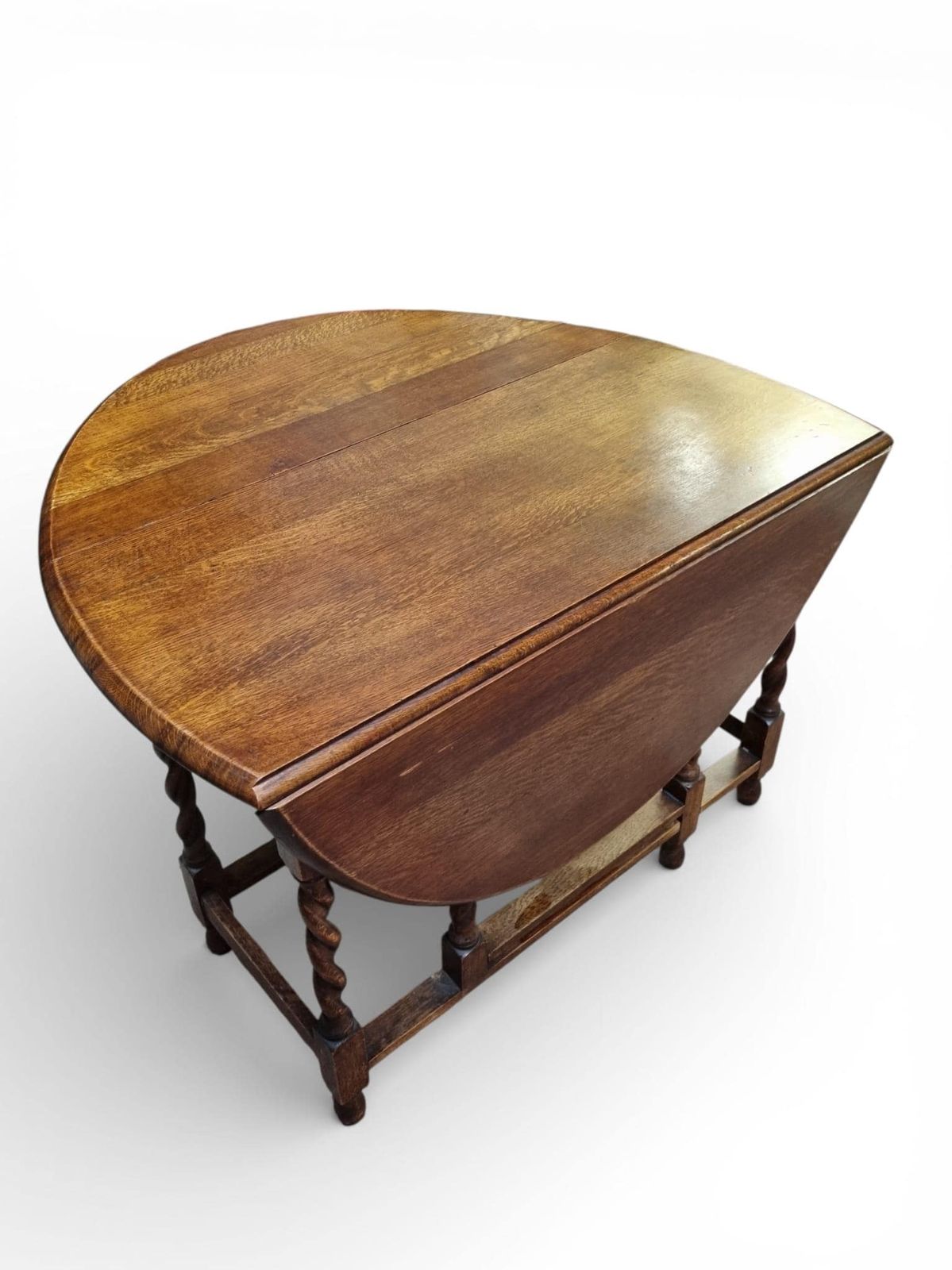 Antique Oak Gateleg Drop Leaf Table / Barley Twist Legs / C.1920 / Free Delivery