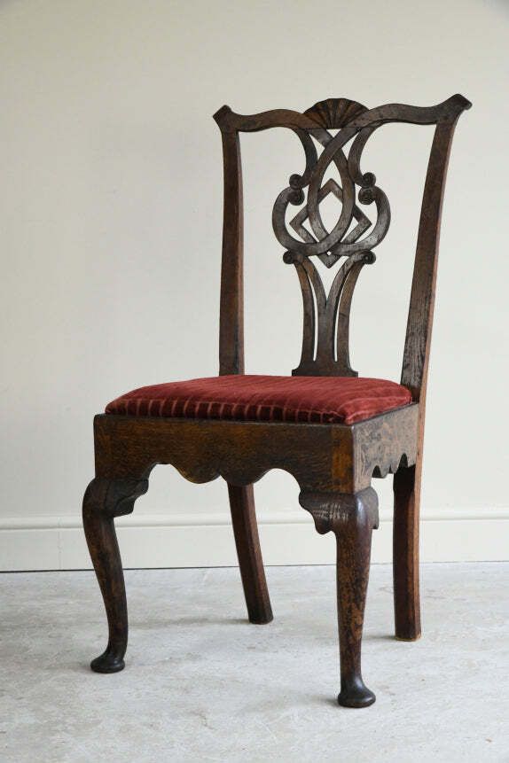Georgian Oak Chippendale Style Chair photo Furniture