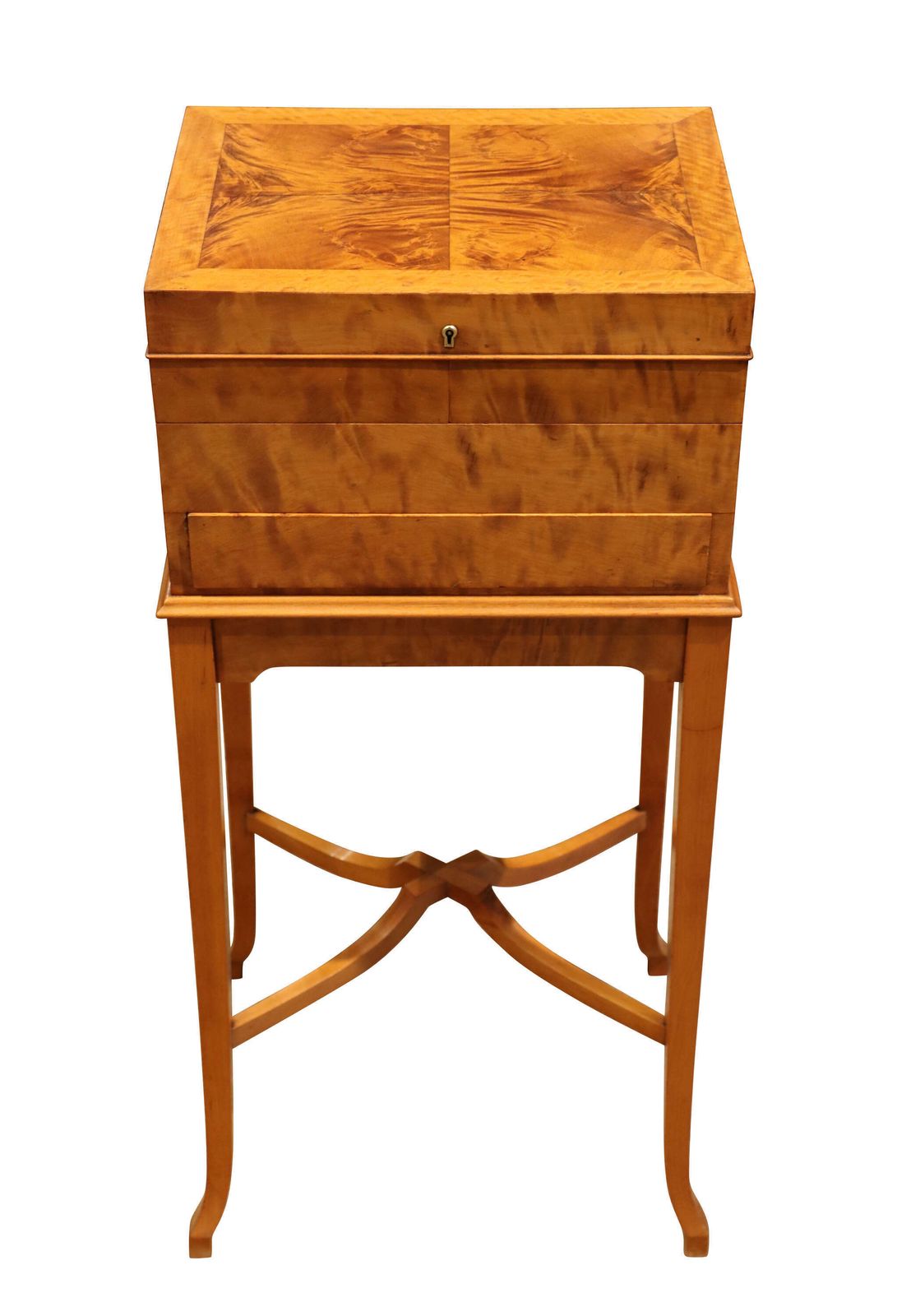 Fine Edwardian Satinwood Dressing Table By Mappin & Webb With Fitted Vanity Box C.1910 photo for sale