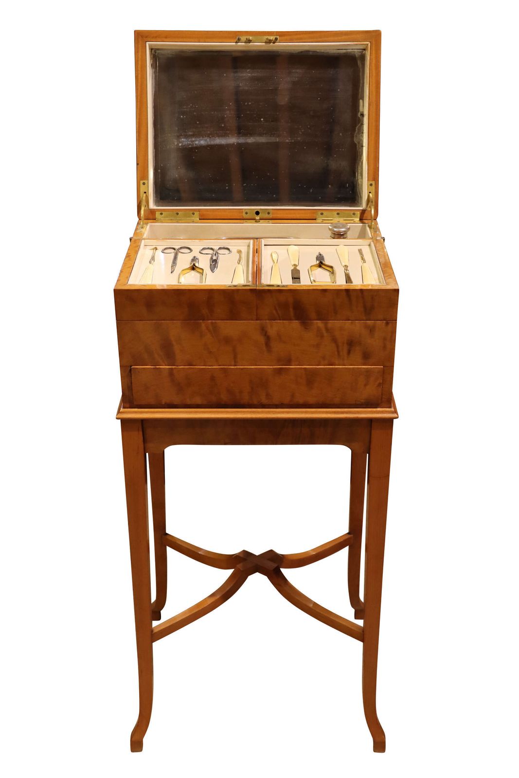 Fine Edwardian Satinwood Dressing Table By Mappin & Webb With Fitted Vanity Box C.1910 photo buy