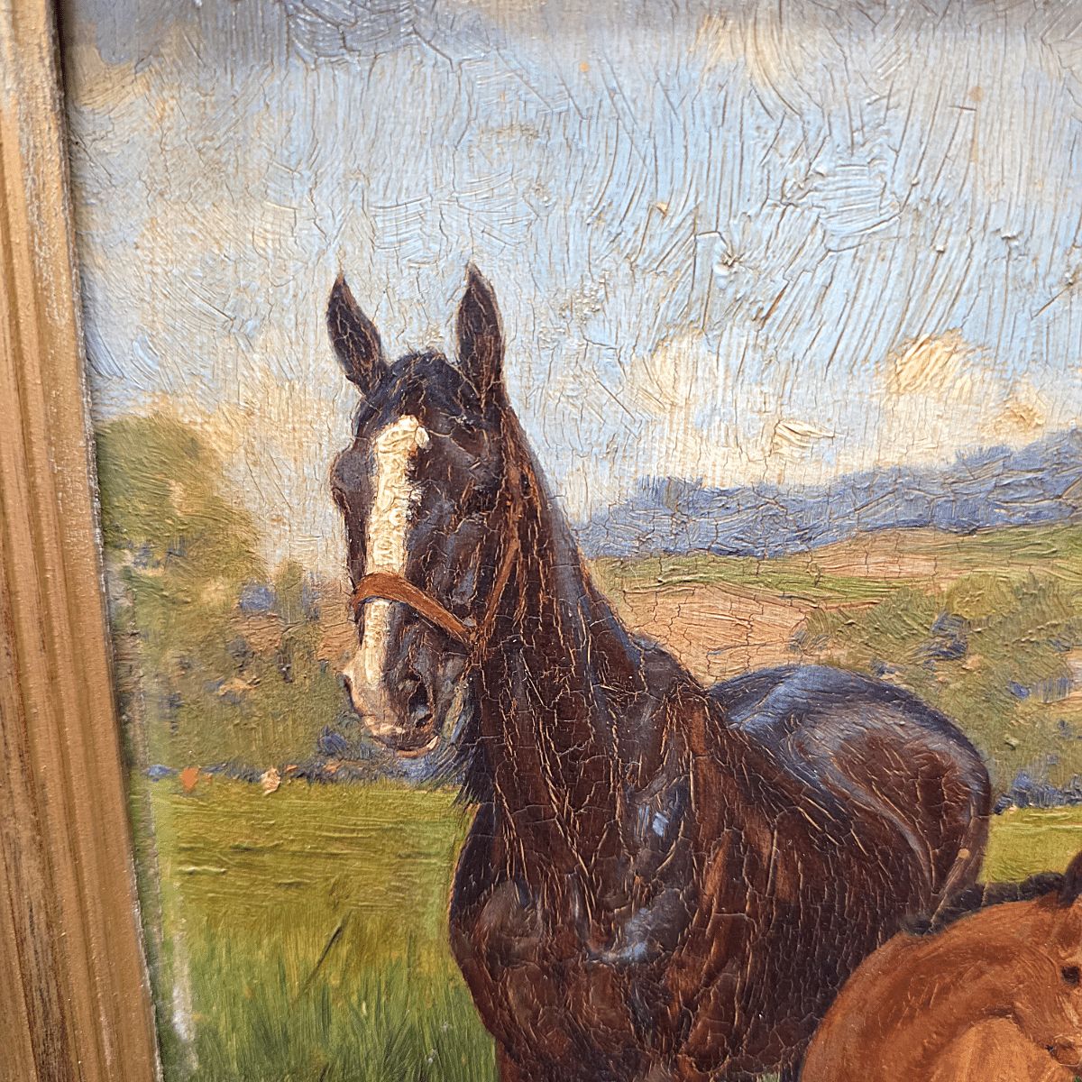 Jean Van Marcke De Lummen Oil Painting Mare With Foal, Early 1800s photo for sale