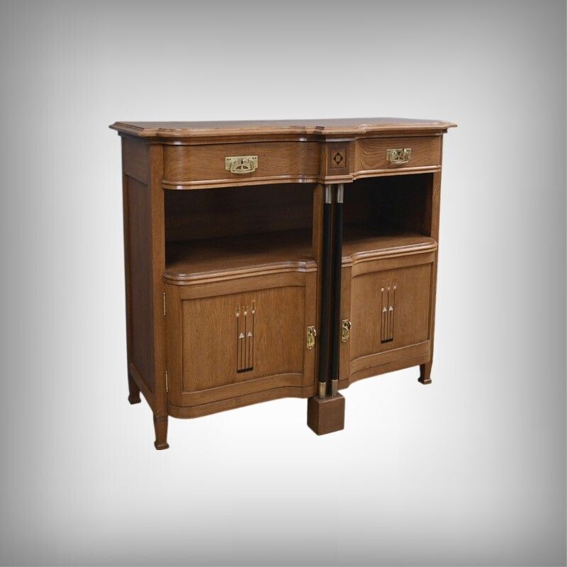 Oak Sideboard In The Style Of Gustave Serrurier Bovy, Art Deco – 1930 photo furniture