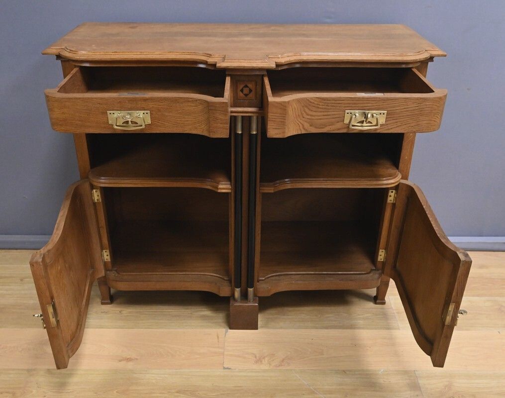 Oak Sideboard In The Style Of Gustave Serrurier Bovy, Art Deco – 1930 photo for sale