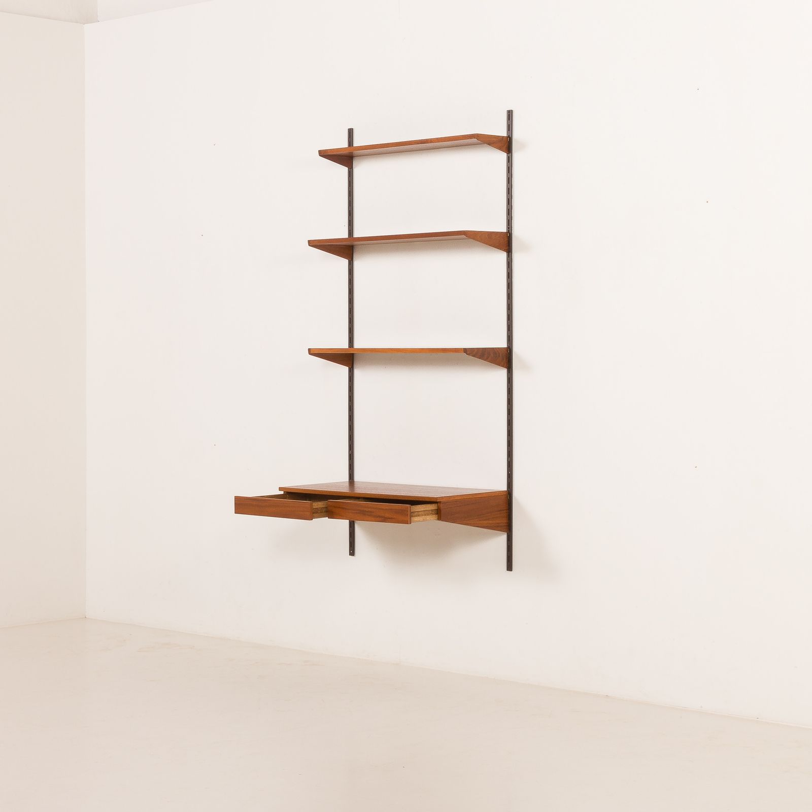 Kai Kristiansen Teak Shelving Unit With A Desk, Fm Mobler, Denmark, 1960s photo 995.0