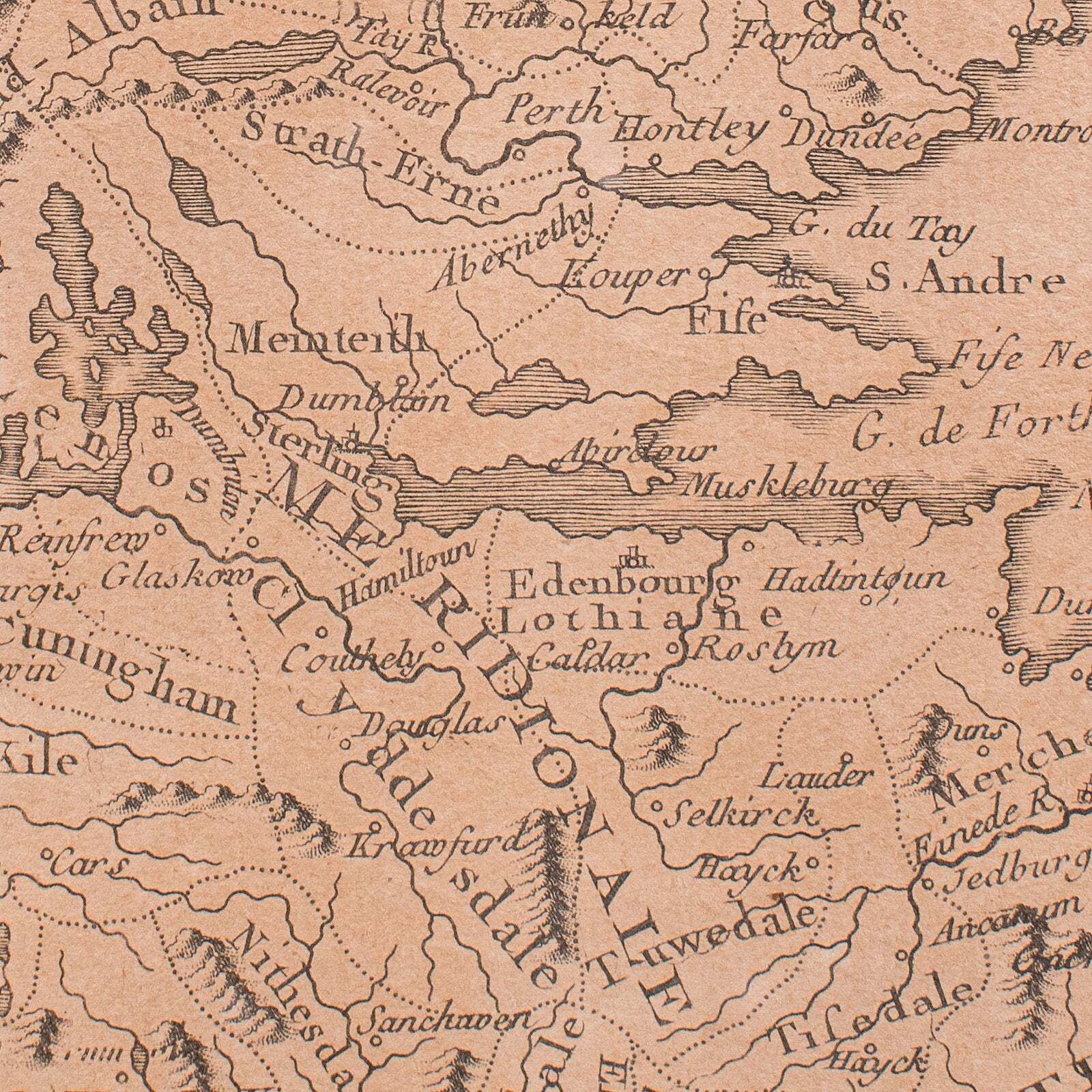 photo furniture Antique Map Of Scotland, French, Framed Cartography, Ecosse, Georgian, C.1780