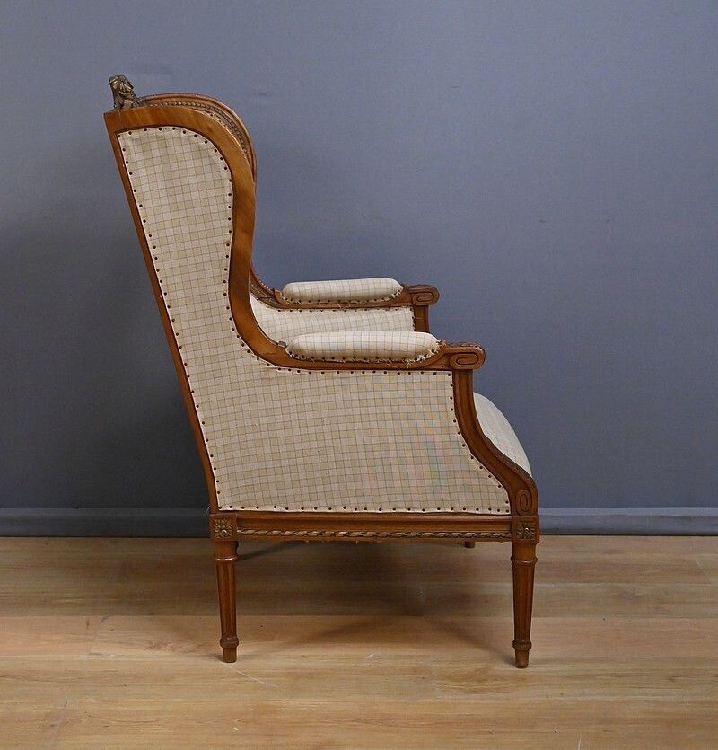 2530.0 Bergère Armchair With Walnut Ears, Louis XVI Style – Late 19th Century photo