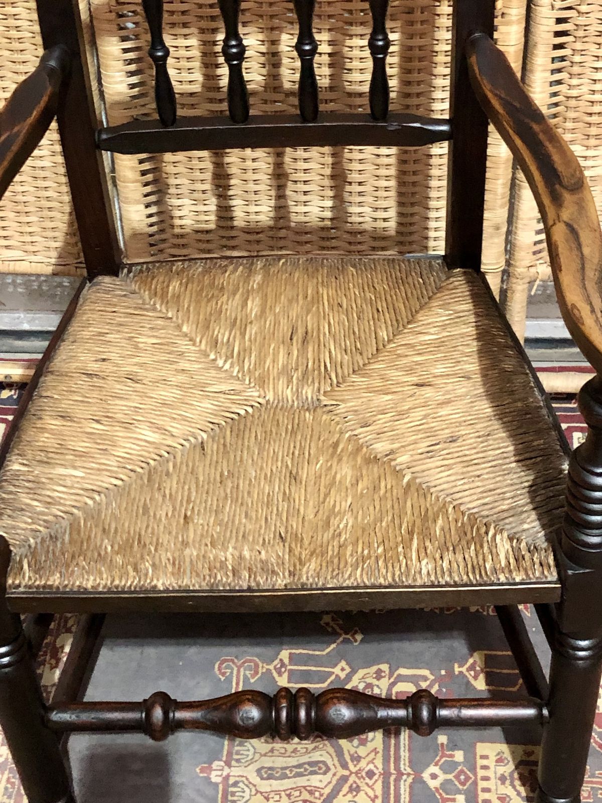 photo buy Handsome Antique Elm Carver Or Desk Chair
