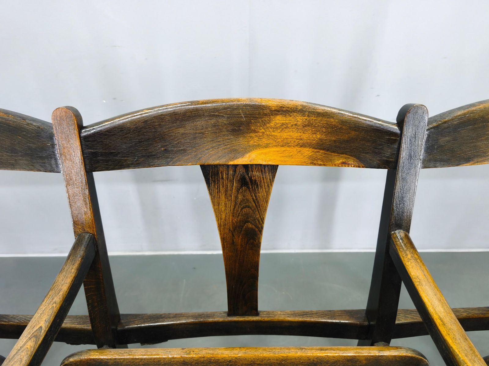 photo furniture Rare 1920s Czechoslovak Beech Wood Cinema Bench Seating