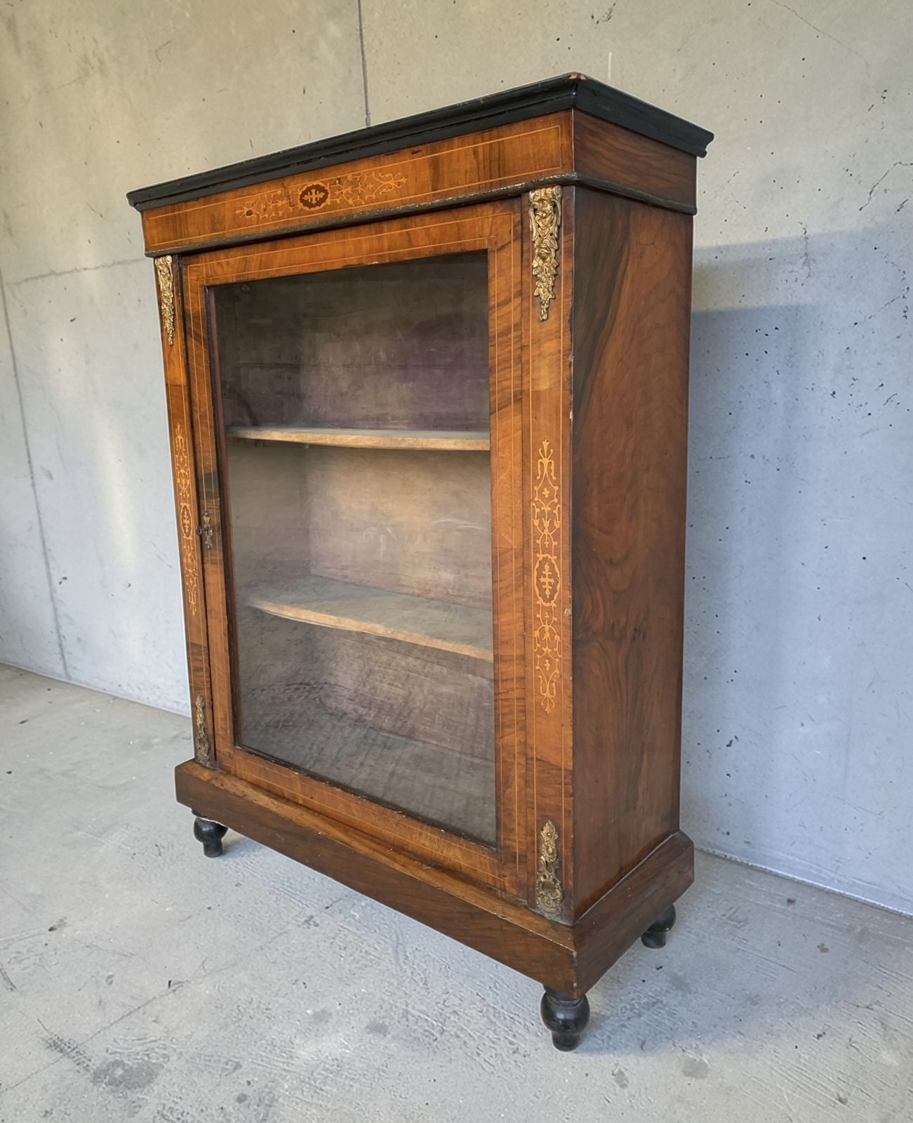 Antique Walnut 19th C Pier Cabinet