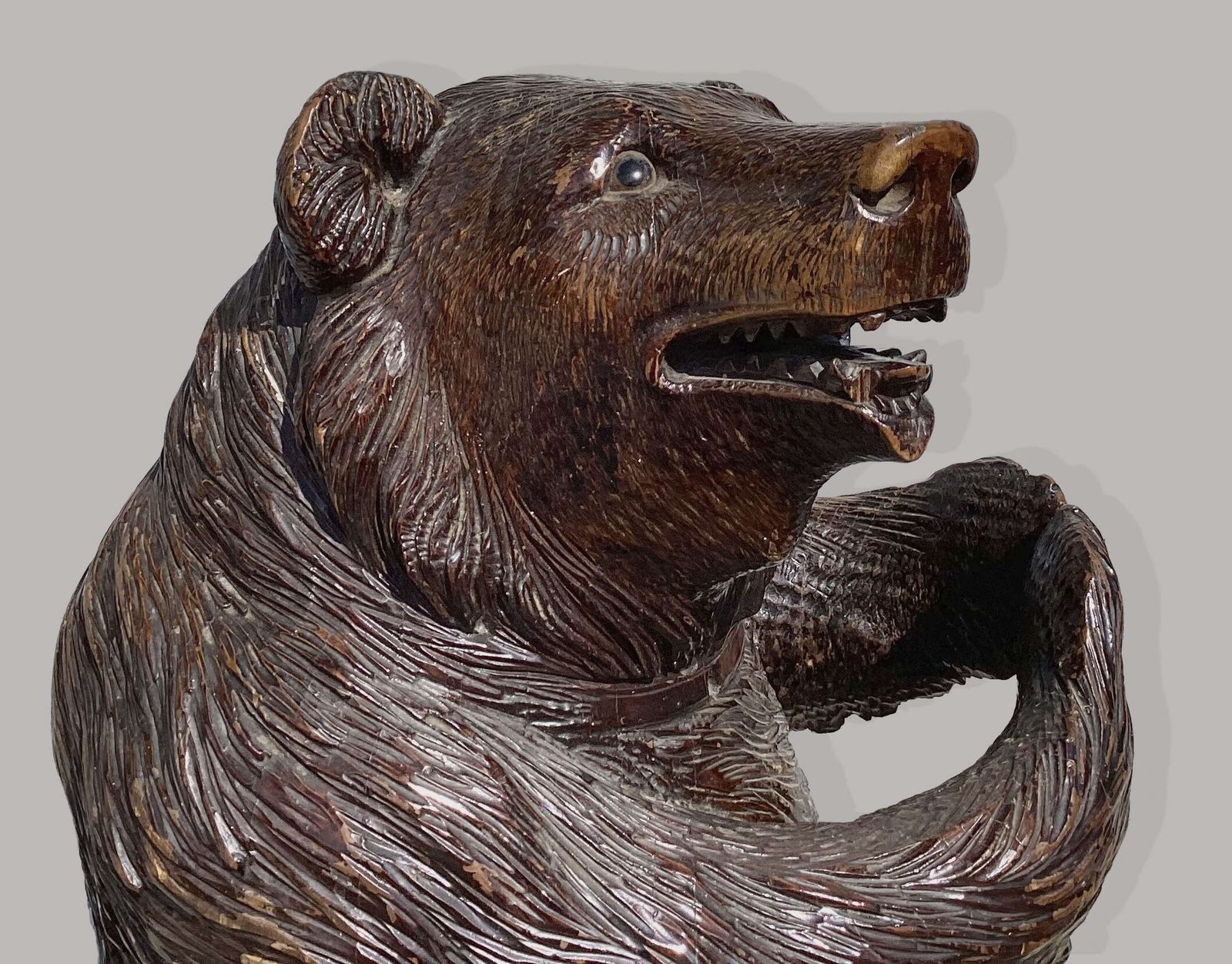 A Charming C19th 'Black Forest' Carved Bear Stick / Umbrella Stand photo Home Decor