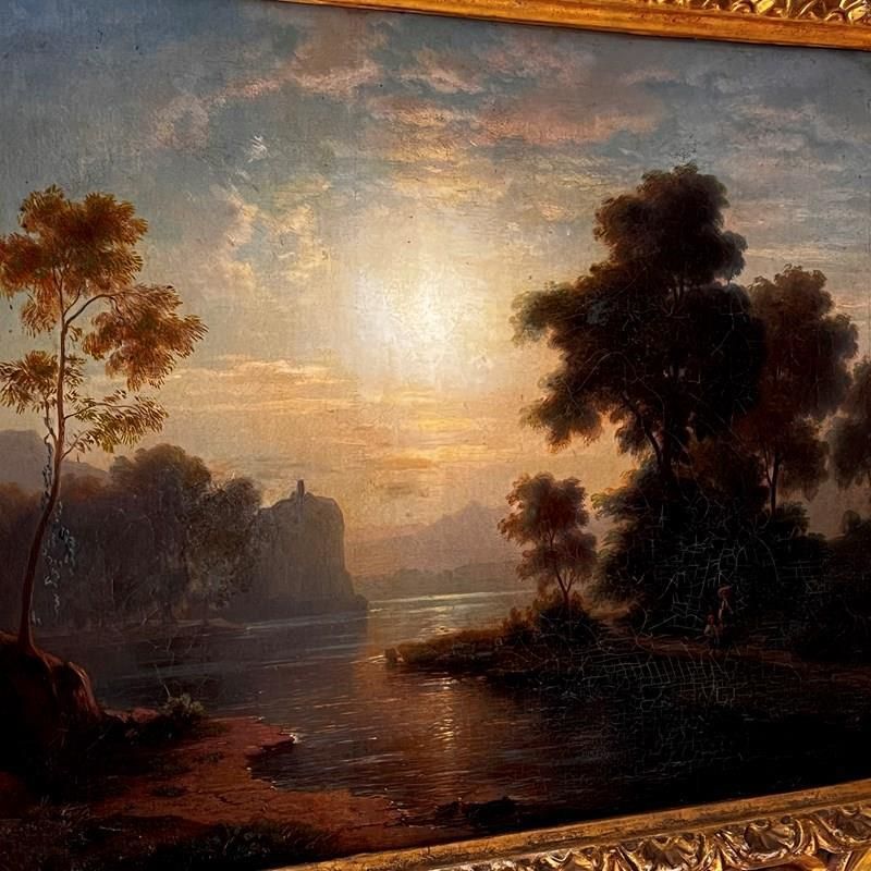 Riverscape Oil On Canvas, In The Manner Of Carl Johan Fahlcrantz (1774   1861) photo furniture