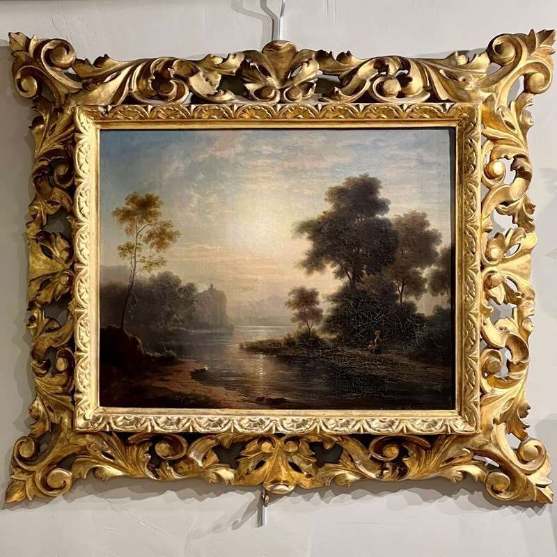 Riverscape Oil On Canvas, In The Manner Of Carl Johan Fahlcrantz (1774   1861)