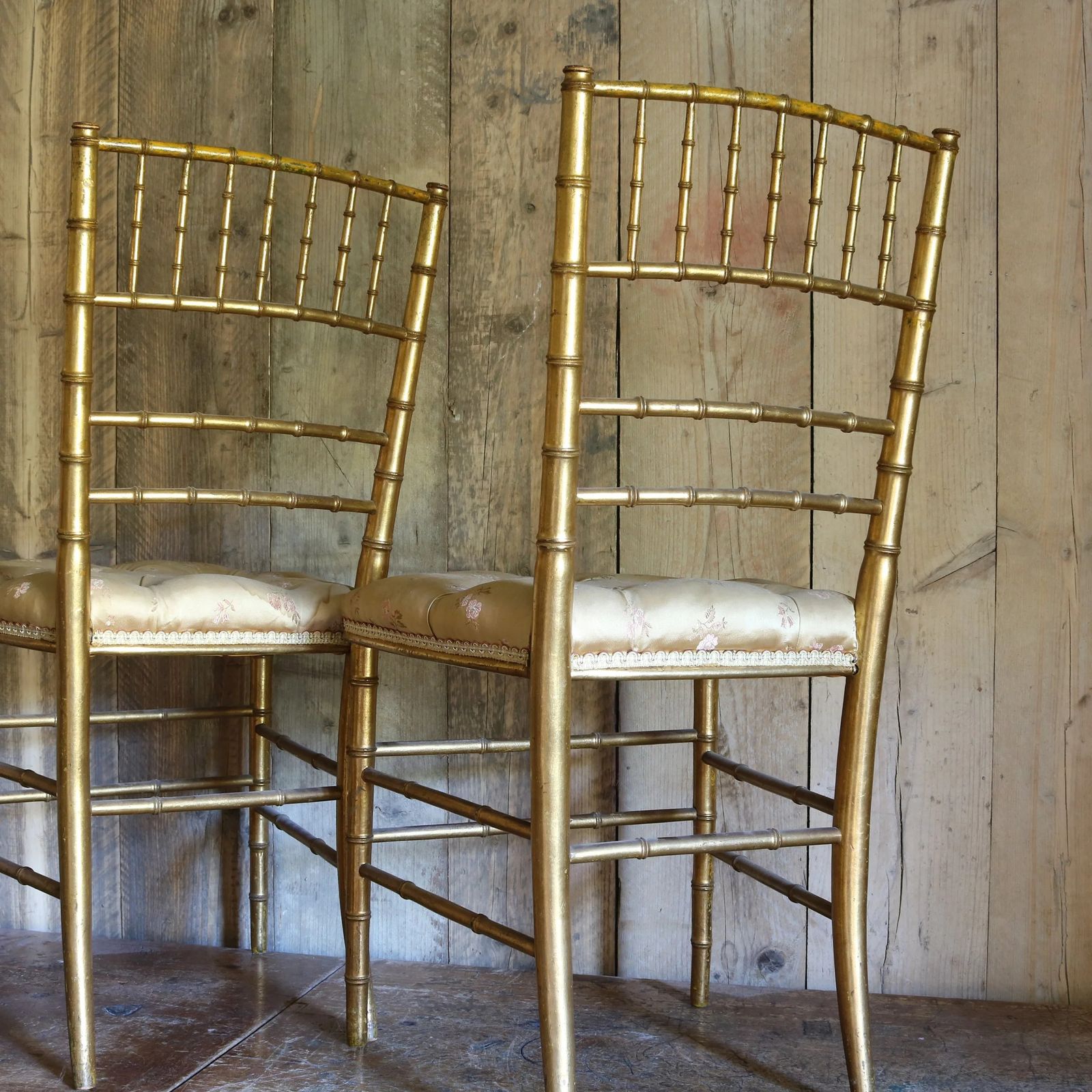 Napoleon III French Faux Bamboo Accent Chairs — Antique Pair photo buy