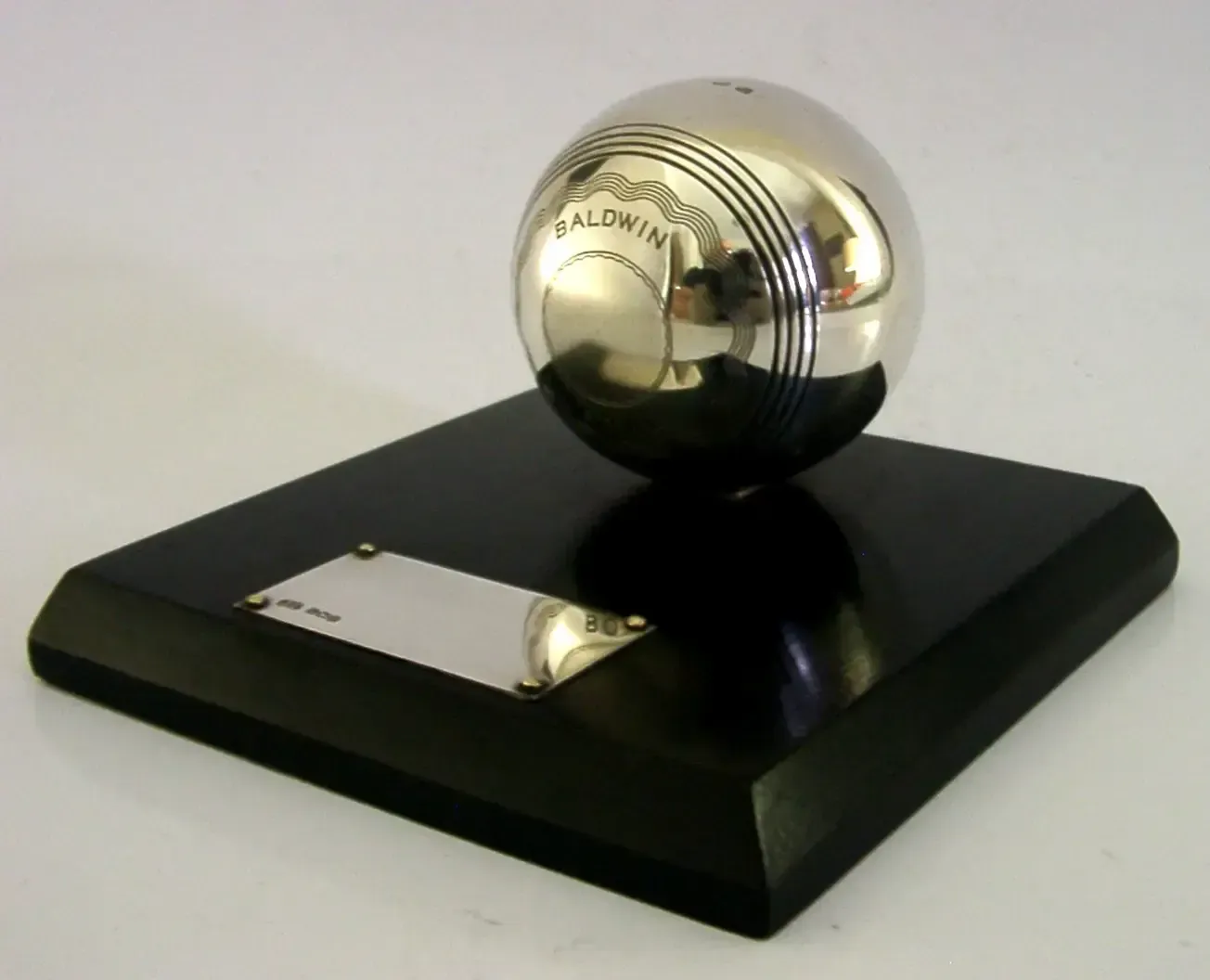 Unusual Sterling Silver Bowling Ball Trophy 1930 Art Deco Baldwin Sports photo Home Decor