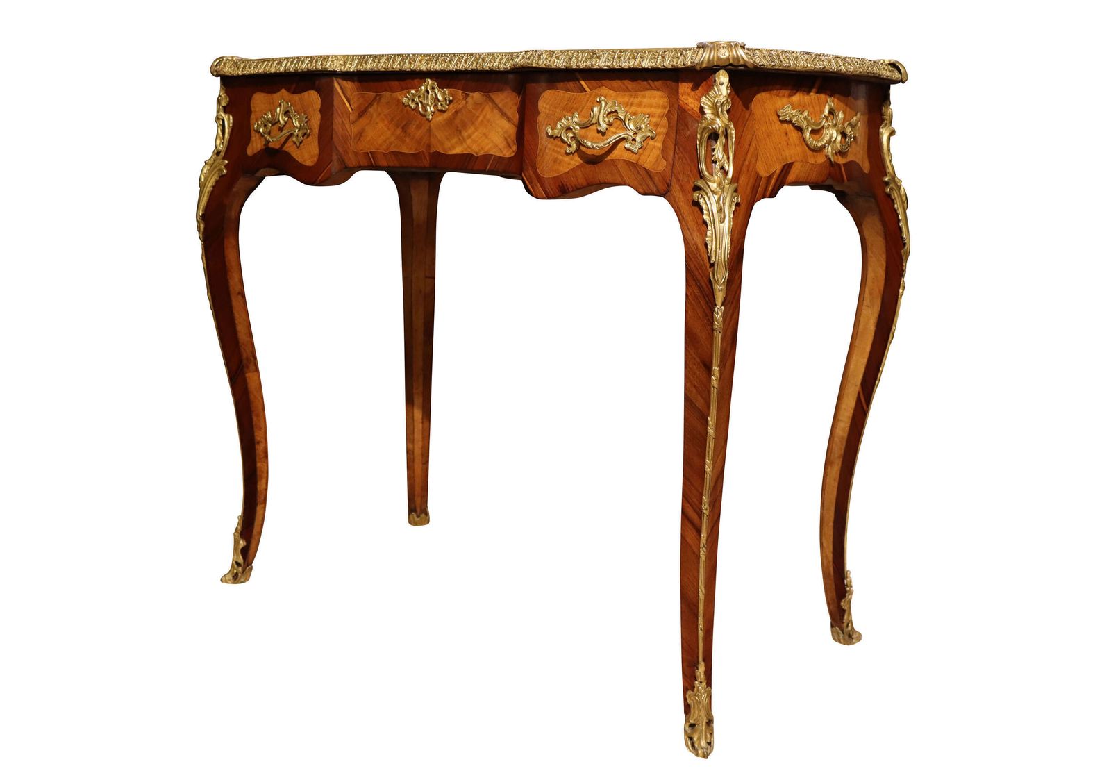Fine Louis XVI Style Ormolu Mounted Kingwood & Tulipwood Veneered Side Table, Circa 1880 photo Furniture