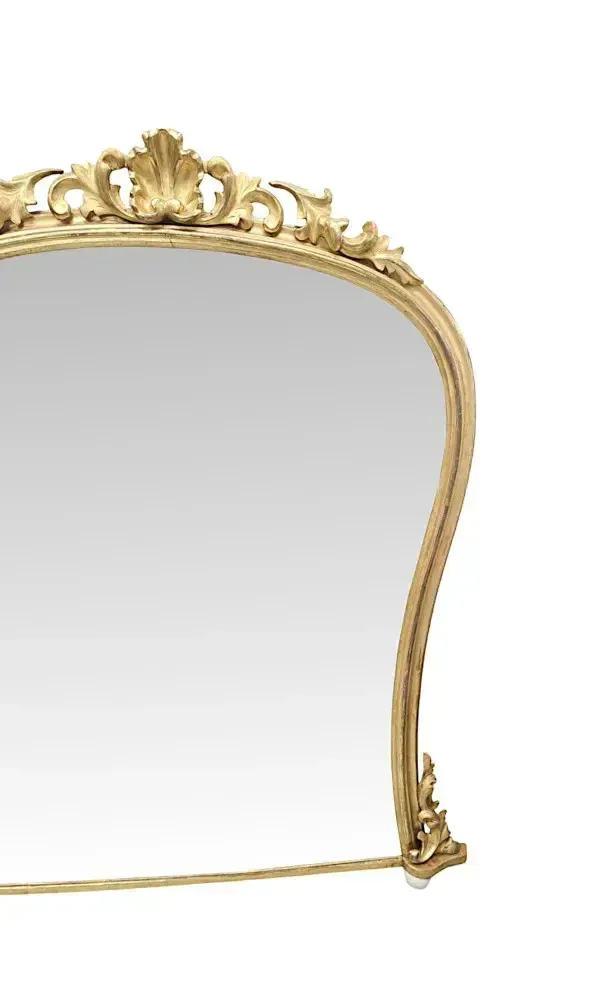 A Stunning Large 19th Century Archtop Giltwood Overmantel Mirror photo for sale
