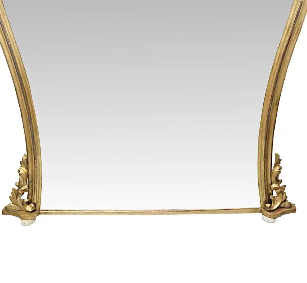 A Stunning Large 19th Century Archtop Giltwood Overmantel Mirror photo Home Decor