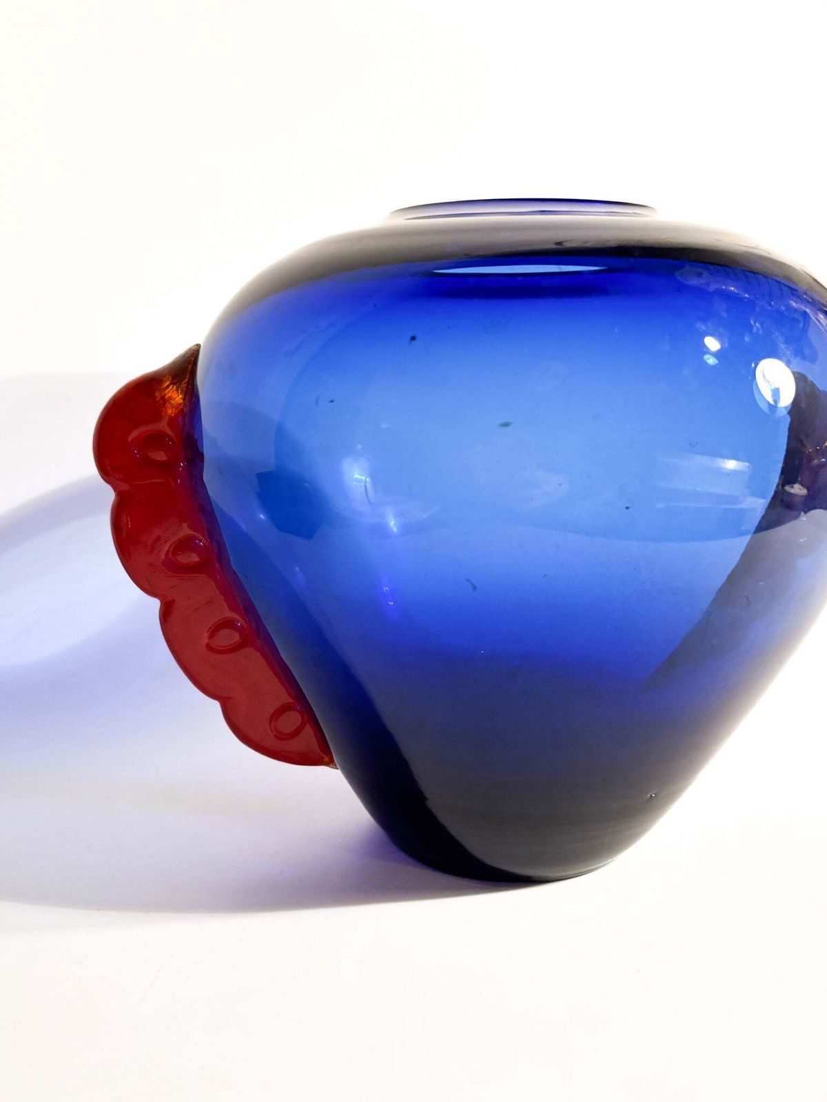 Blue And Orange Murano Glass Vase From The 1980s photo buy