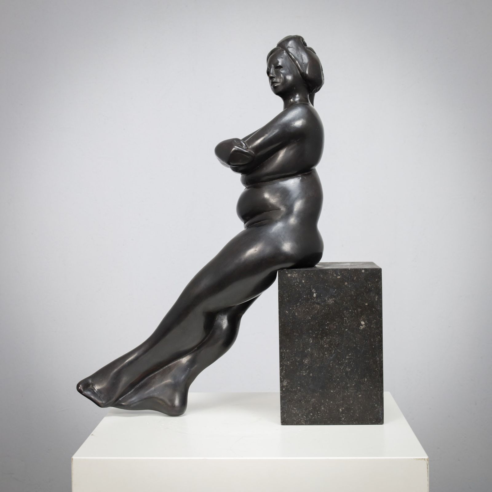 Seated Female Sculpture By Francine Govers, Netherlands, 1990s photo for sale