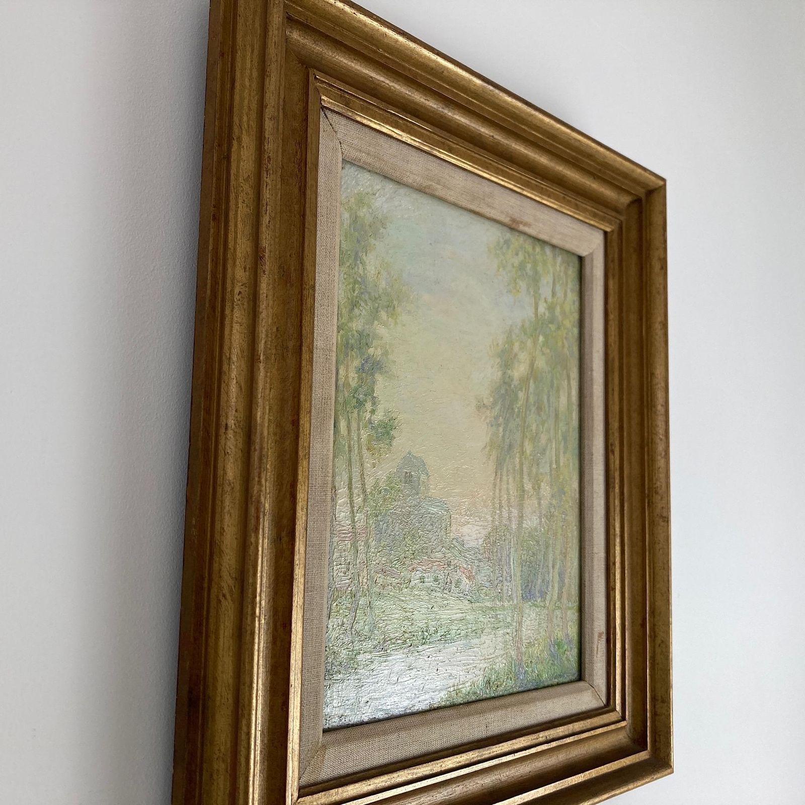 Antique Impressionist Oil Painting Of Grez France – Daniel Pender Davidson (1855 1933) photo for sale