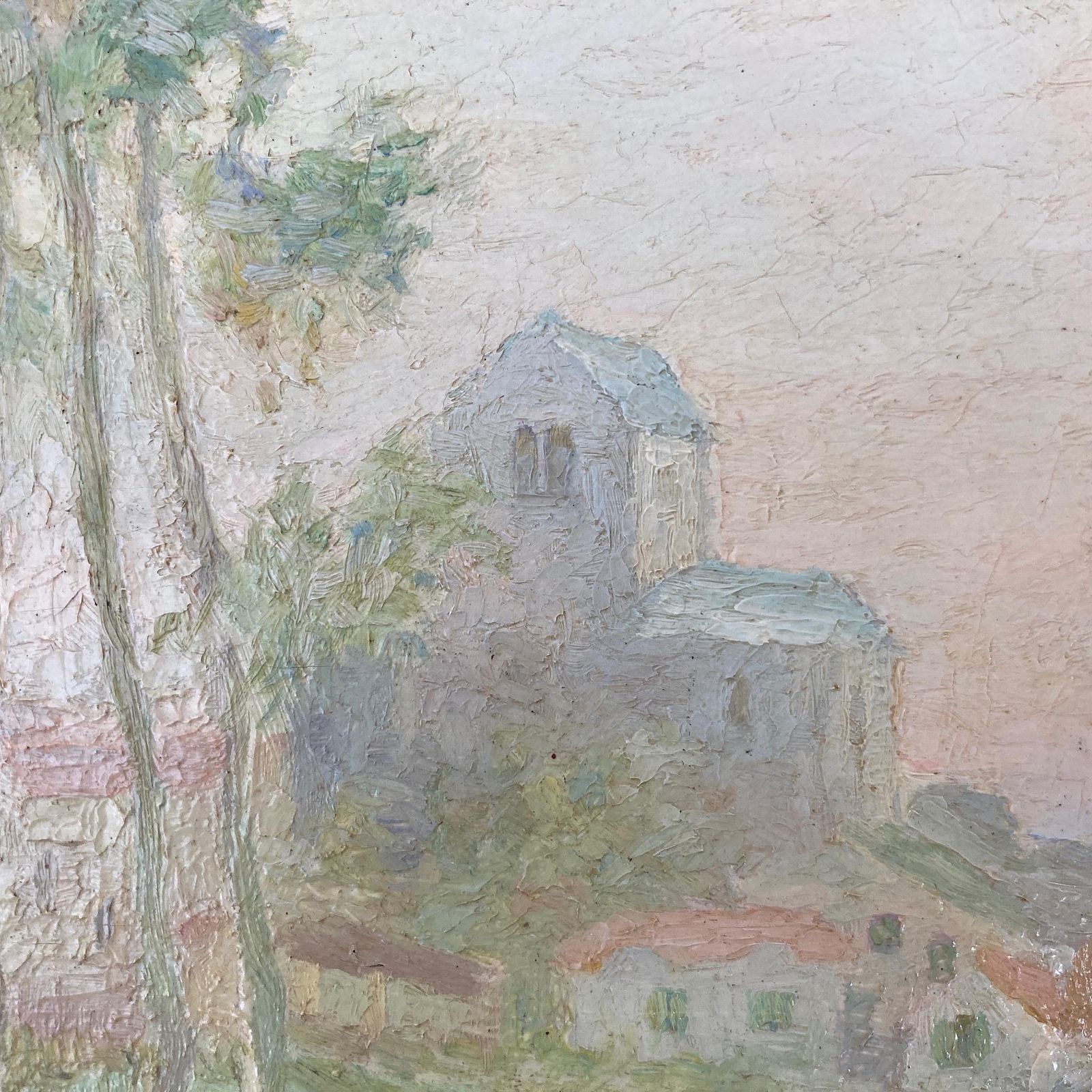 Antique Impressionist Oil Painting Of Grez France – Daniel Pender Davidson (1855 1933) photo vinterior