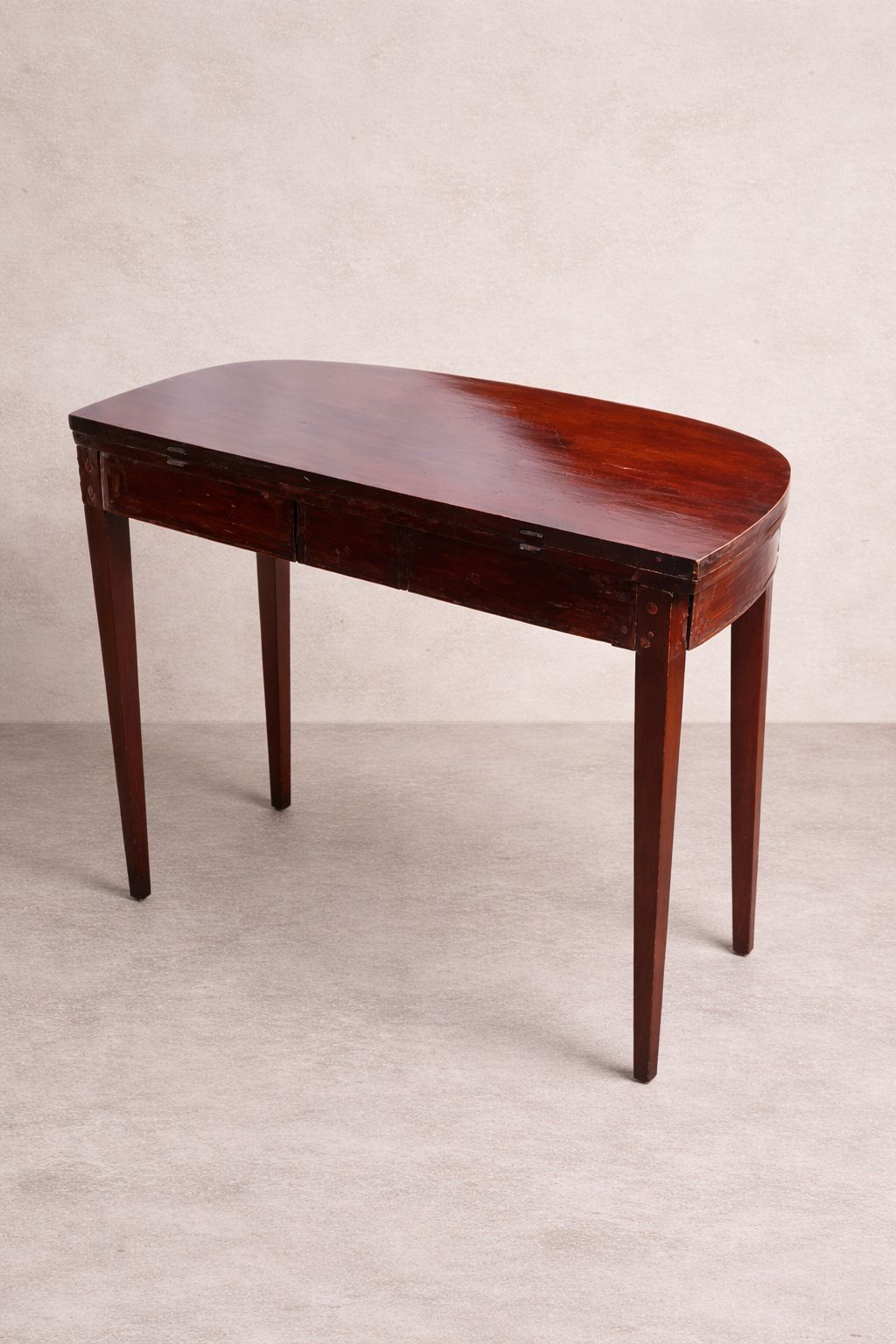 Early 20th Century Georgian Revival Mahogany Fold Over Tea Table With Inlay photo furniture