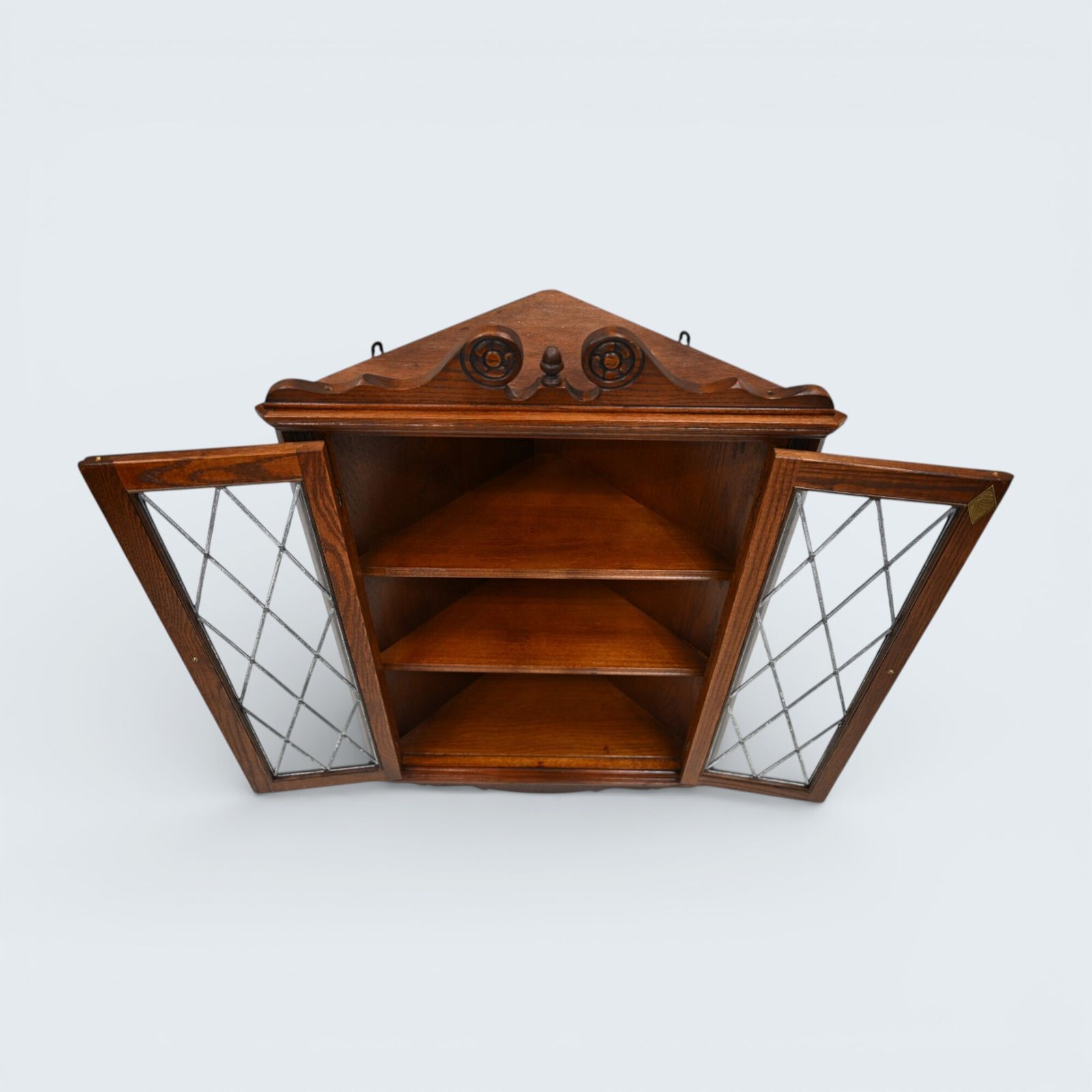 photo for sale Old Charm Hanging Corner Display Cabinet Leaded Glass Tudor Brown Free Delivery*