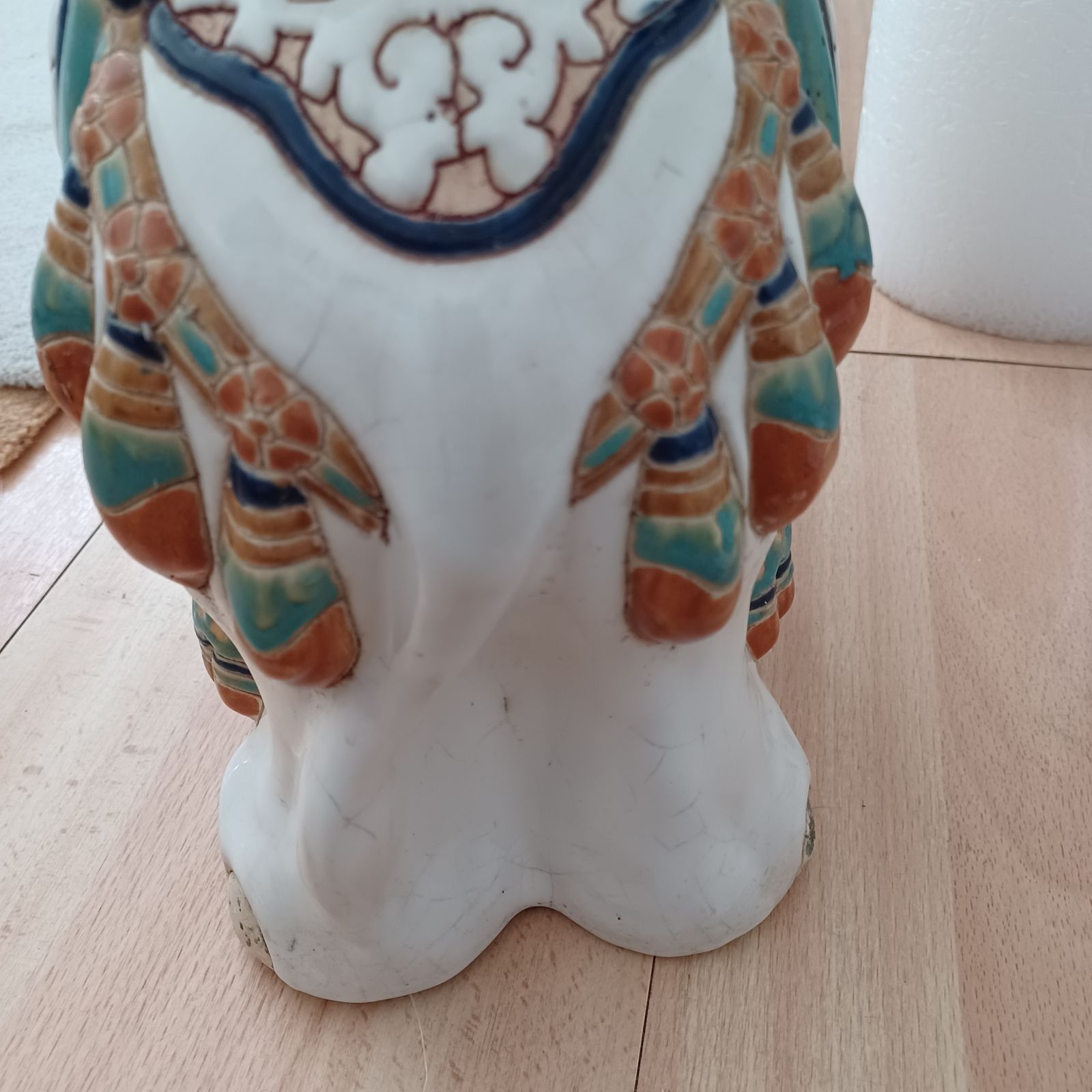 Plant Stand Ceramic Vintage Elephant Indian Style Garden Pot photo vintage