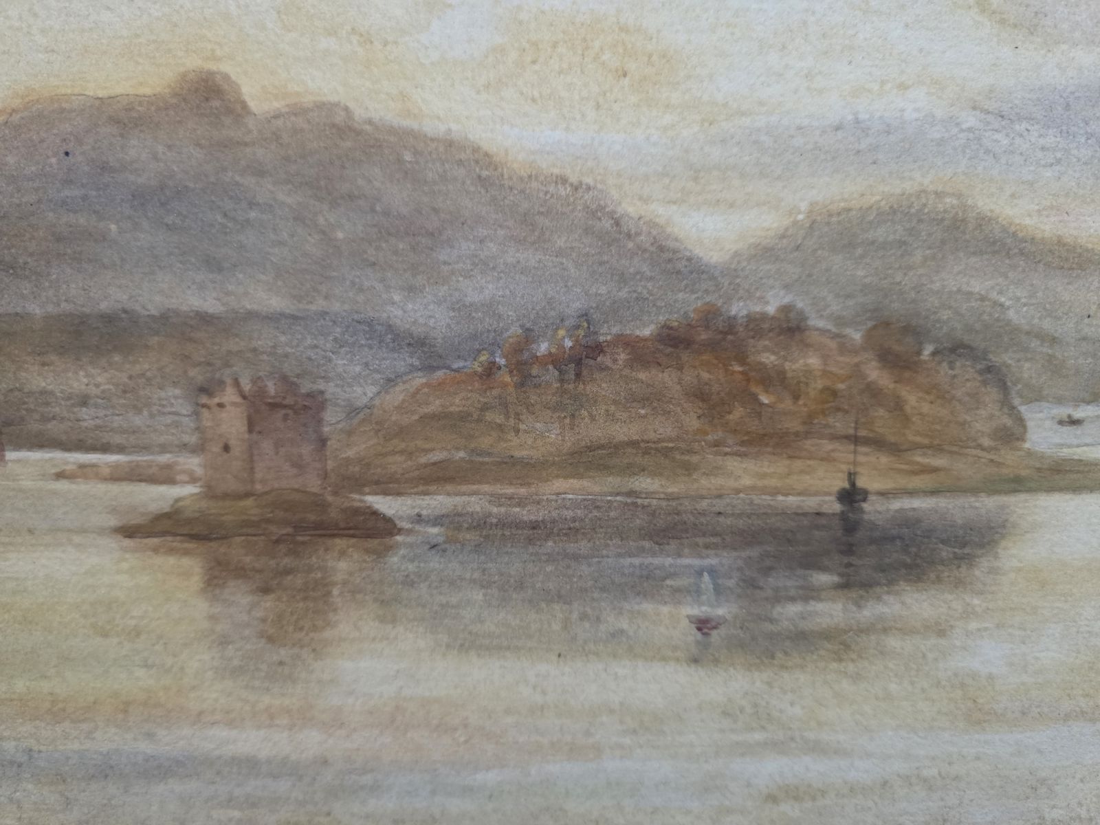 James Scott Kinnear (1846–1917), Castle Stalker, Signed Scottish Watercolour In Ornate Gilt Frame photo Art