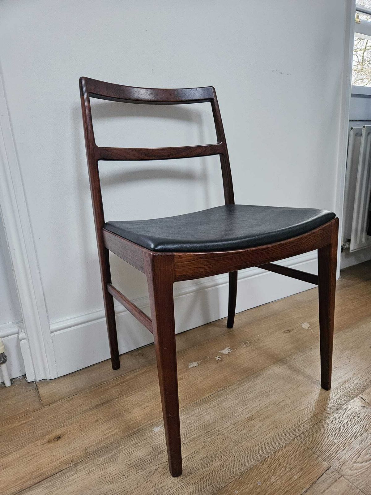 Set Of 4 Solid Rosewood Dining Chairs, Mid Century Scandinavian Style, 1960s photo buy