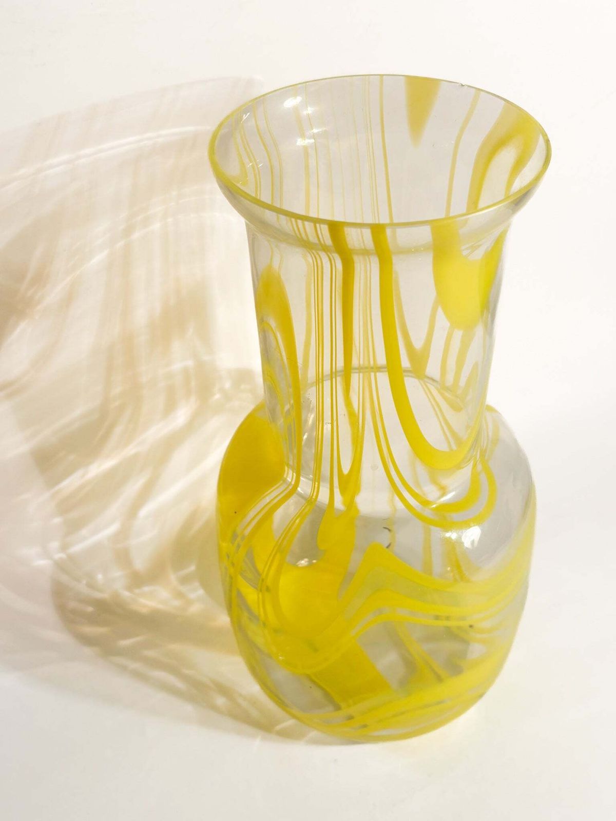 Yellow And Transparent Murano Glass Vase From The 1980s photo furniture